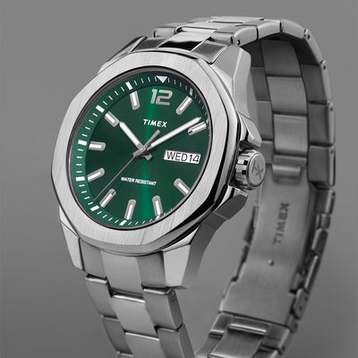 Timex Essex Avenue Date 44mm Stainless Steel Band