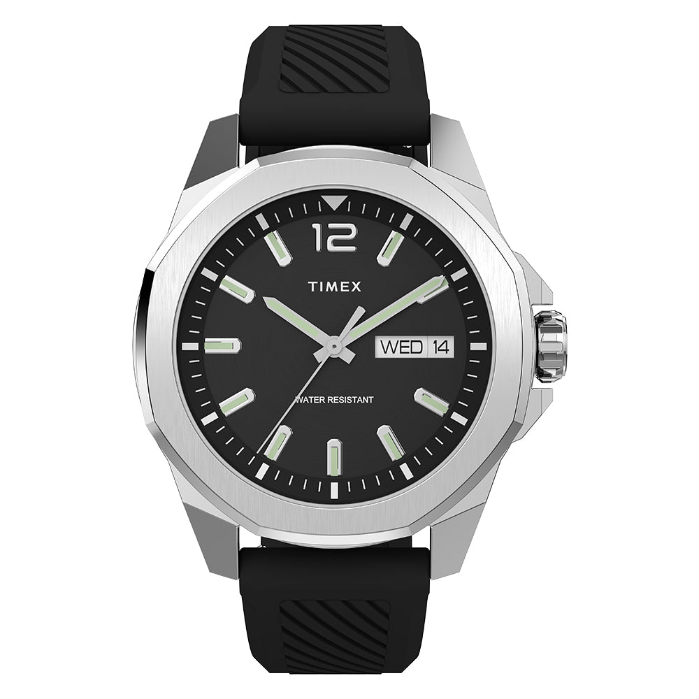 Timex Essex Day-Date 46mm Rubber Band