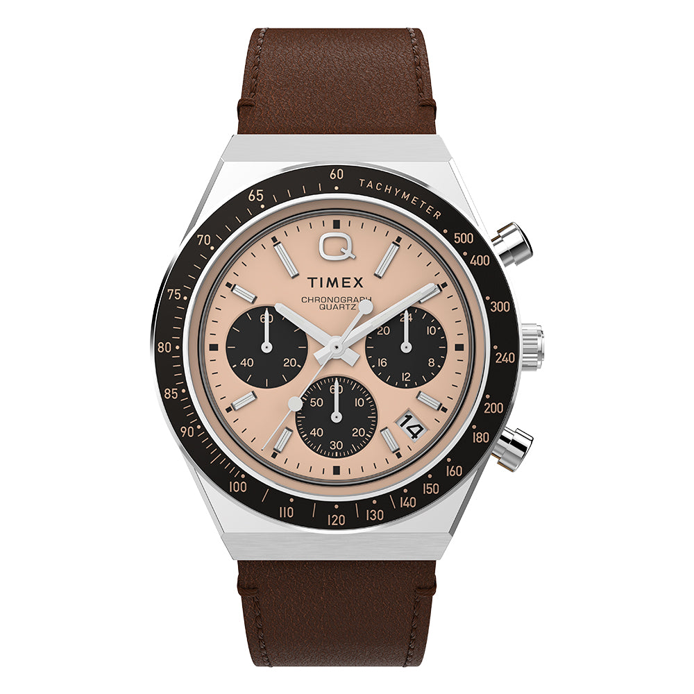 Timex Q Timex Chronograph  40mm Leather Band