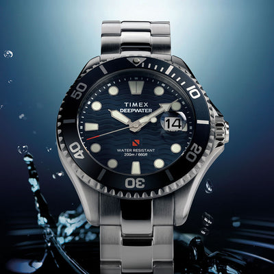 Timex Deepwater Meridian 200 Date 44mm Stainless Steel Band