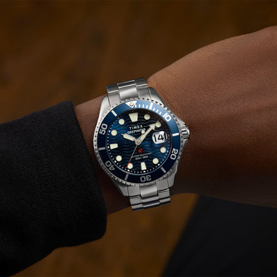 Timex Deepwater Meridian 200 Date 44mm Stainless Steel Band