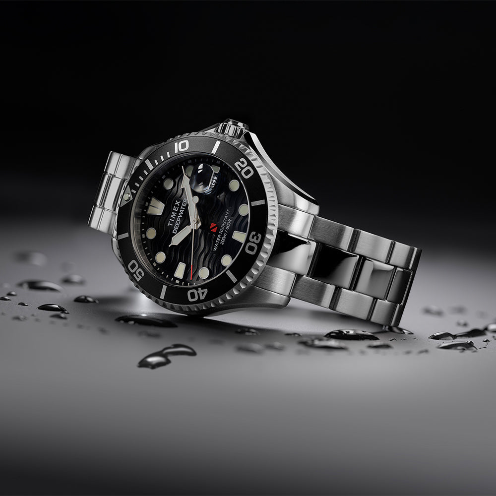 Timex Deepwater Meridian 200 Date 44mm Stainless Steel Band