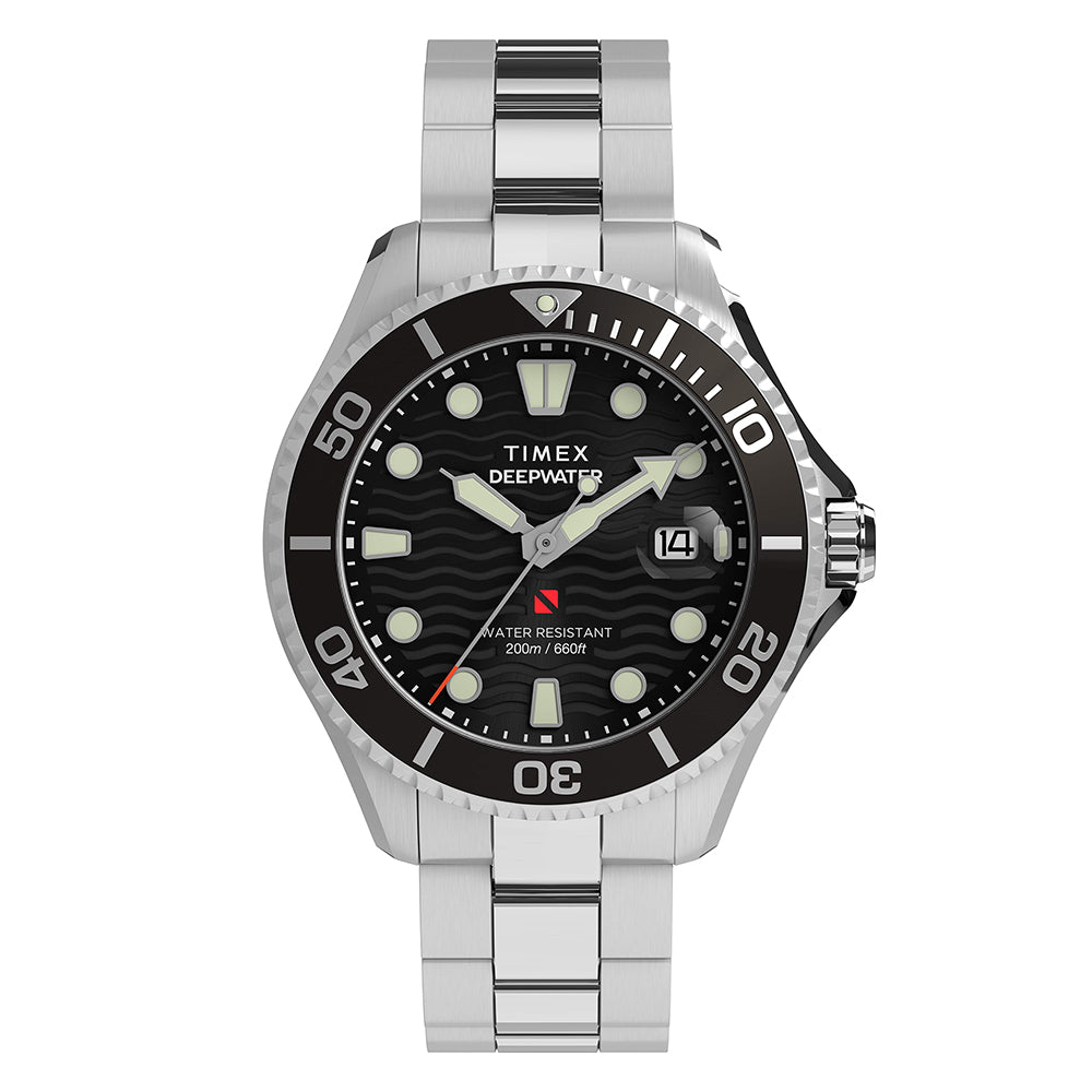 Timex Deepwater Meridian 200 Date 44mm Stainless Steel Band