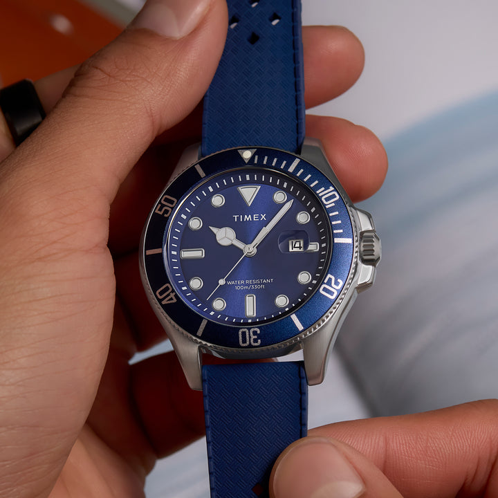 Timex Harborside Coast Date 43mm Rubber Band – Watch Republic PH
