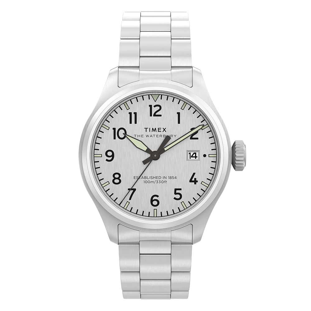 Timex Waterbury Ace Date 41mm  Stainless Steel Band