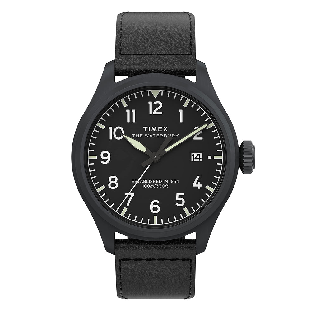 Timex Waterbury Ace Date 41mm Leather Band