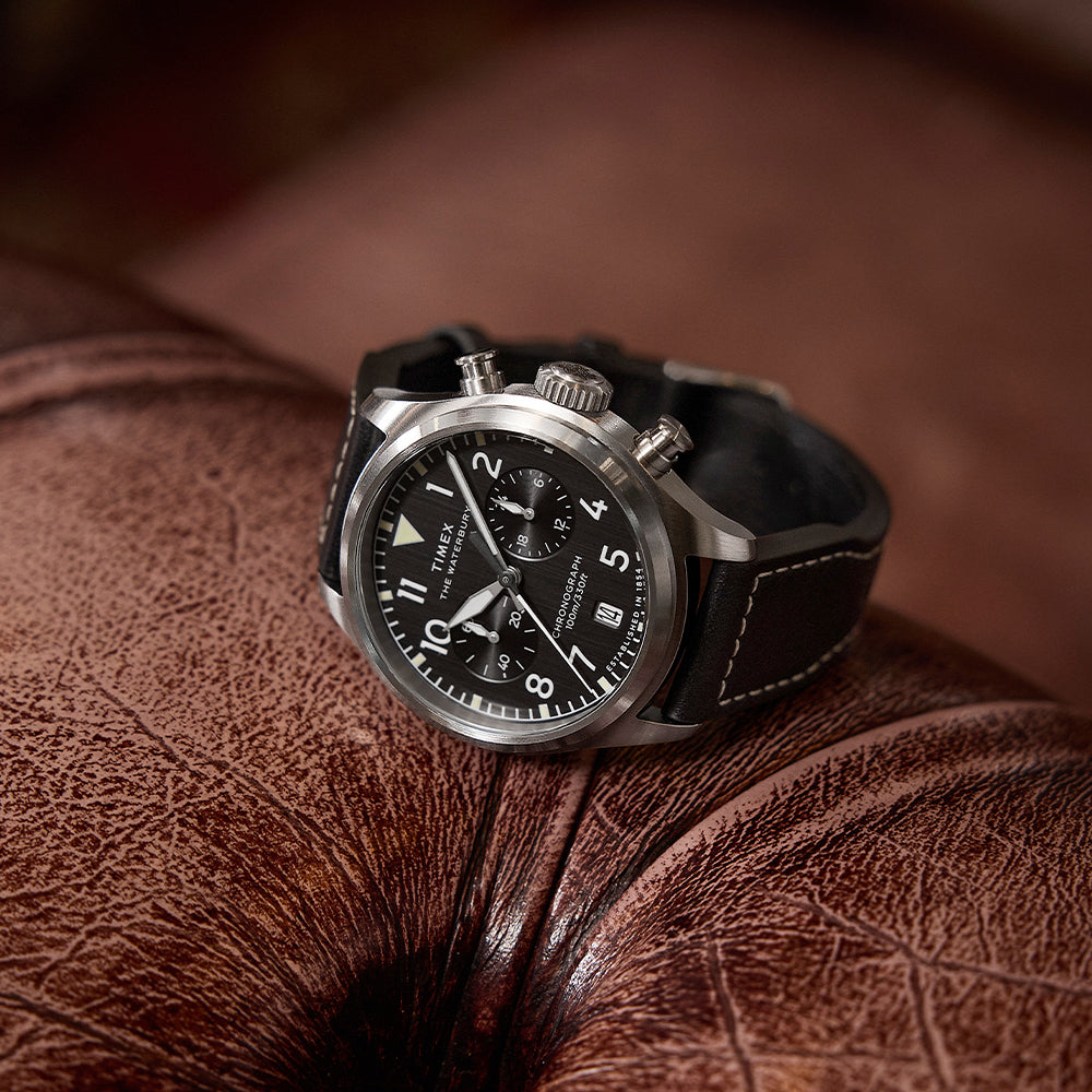 Timex Waterbury Ace Chronograph 41mm Leather Band