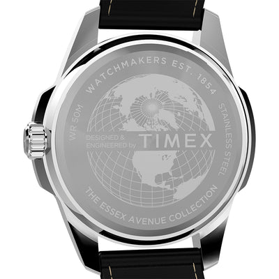 Timex Essex Avenue Day-Date 45mm Leather Band