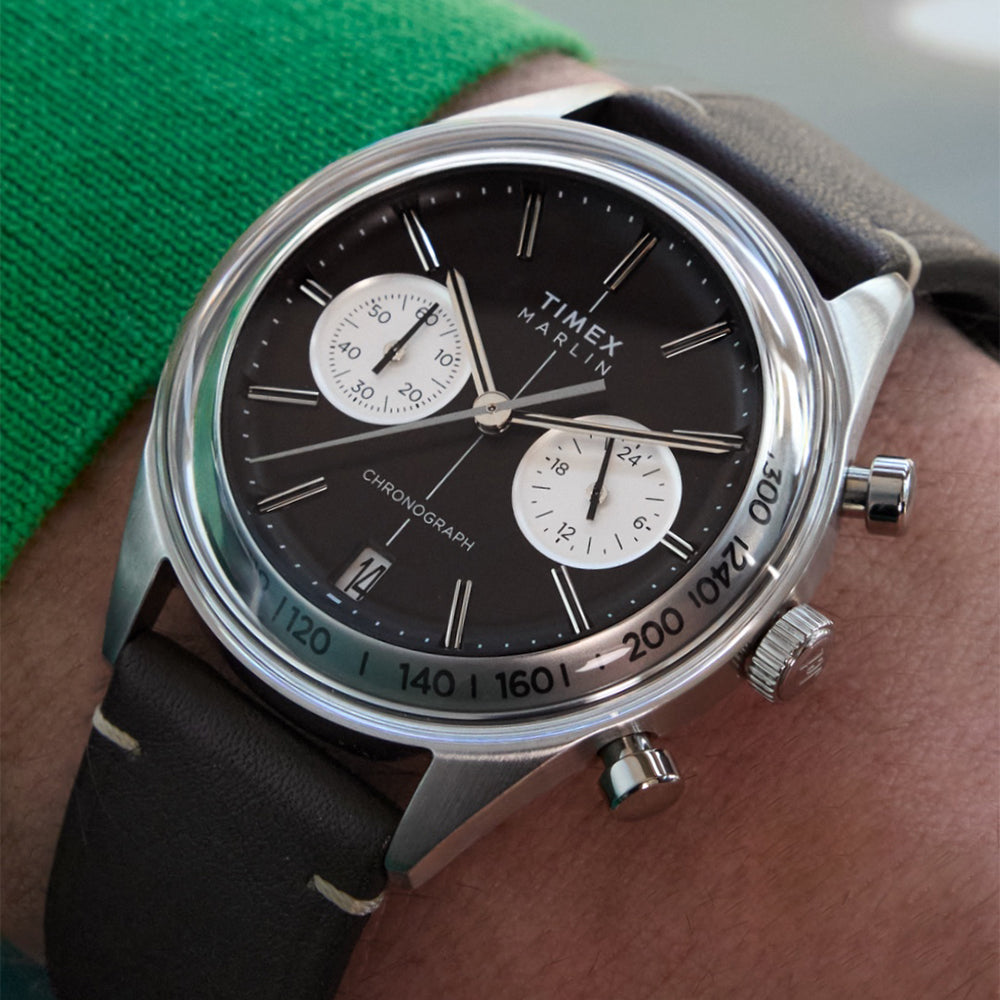 Timex Marlin Jet Quartz Chronograph 40mm Leather Band – Watch