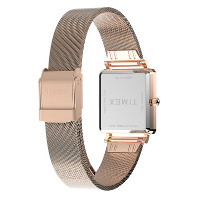 Timex Transcend Rectangle 3-Hand 22mm Stainless Steel Band