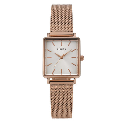 Timex Transcend Rectangle 3-Hand 22mm Stainless Steel Band