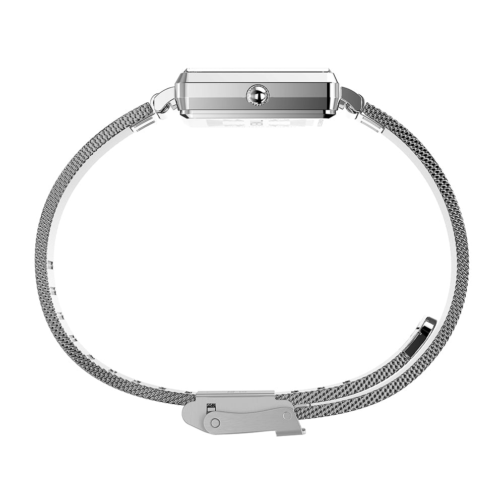 Timex Transcend Rectangle 3-Hand 22mm Stainless Steel Band