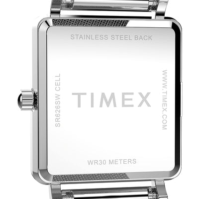 Timex Transcend Rectangle 3-Hand 22mm Stainless Steel Band