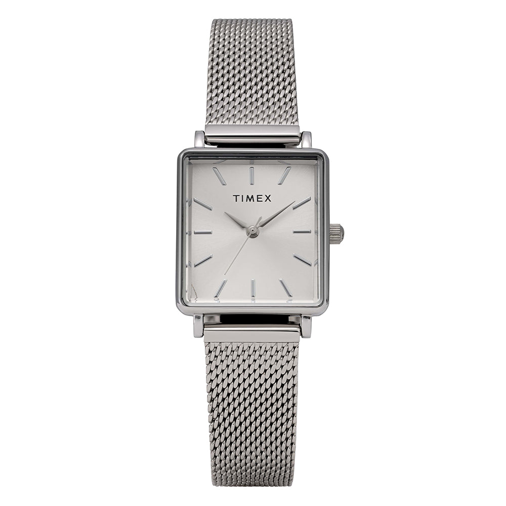 Timex Transcend Rectangle 3-Hand 22mm Stainless Steel Band