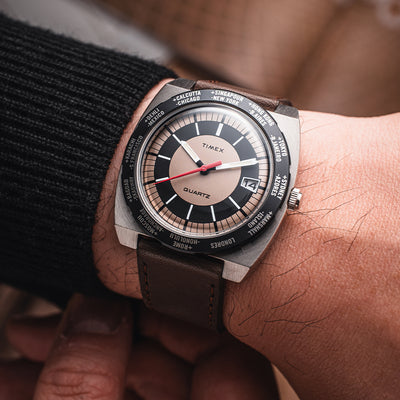 Timex Q Timex 1972 Reissue Date 39mm Leather Band