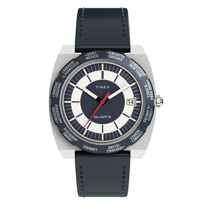 Timex Q Timex 1972 Reissue Date 39mm Leather Band