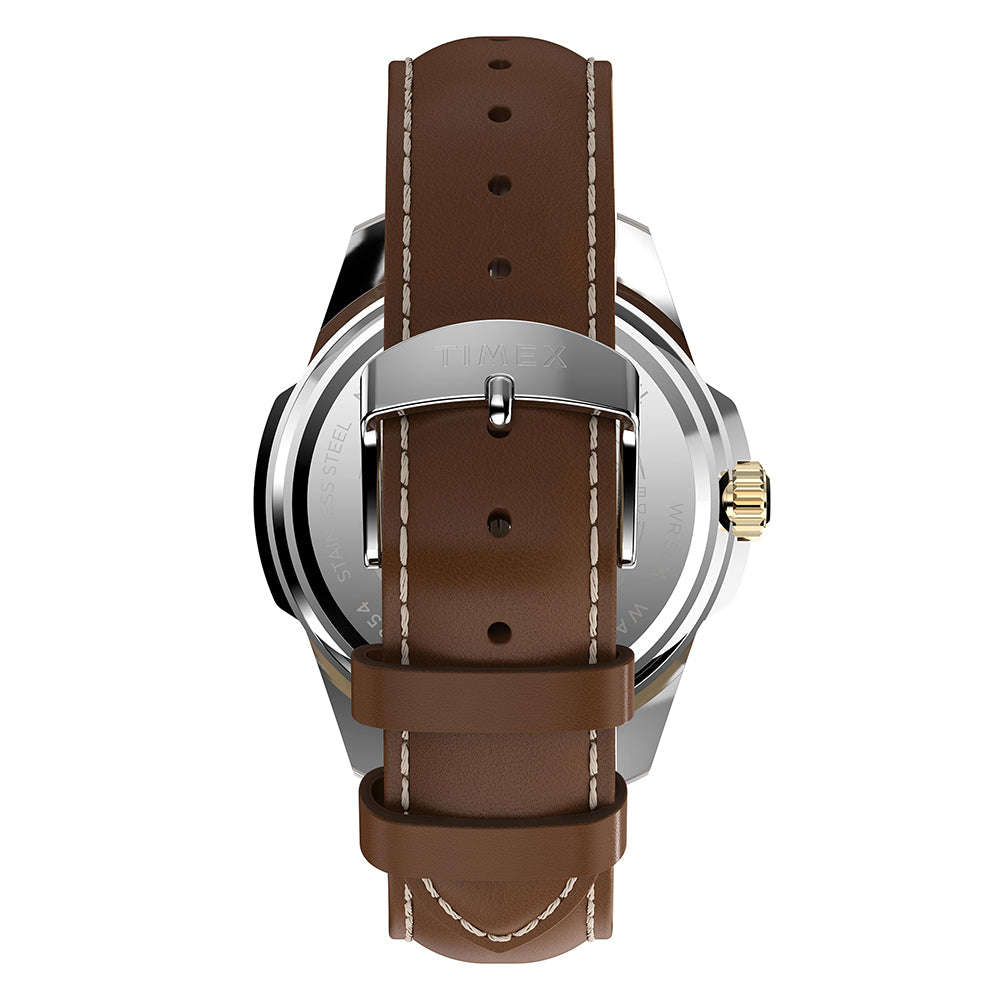 Timex Essex Avenue Day-Date 45mm Leather Band