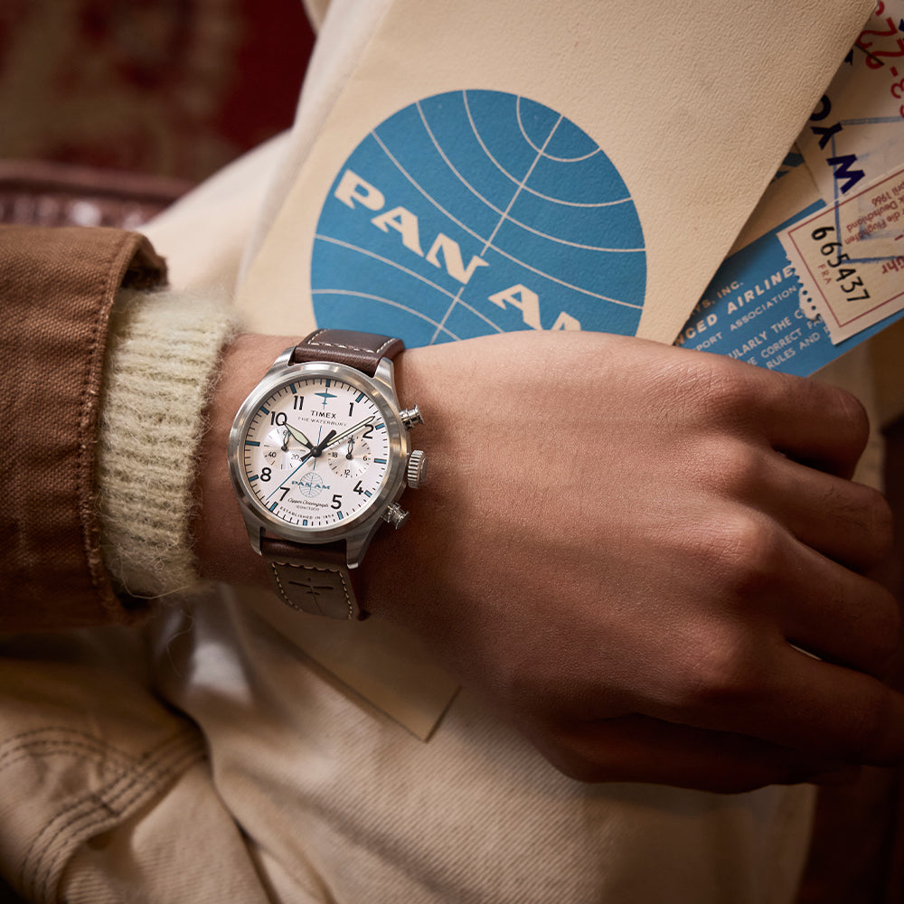 Timex Waterbury Ace Pan Am Chronograph 41mm Leather Band