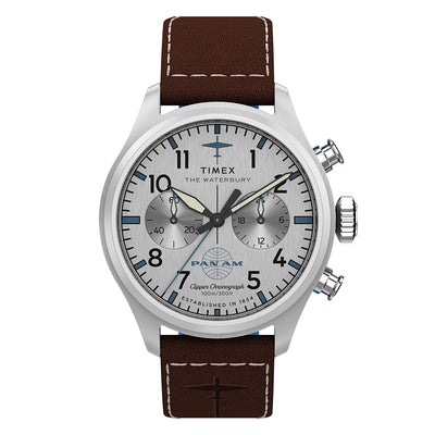 Timex Waterbury Ace Pan Am Chronograph 41mm Leather Band