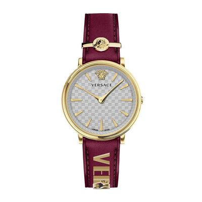 Versace V Circle 2-Hand 38mm Leather Band