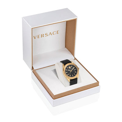 Versace V-Code Date 42mm Leather Band