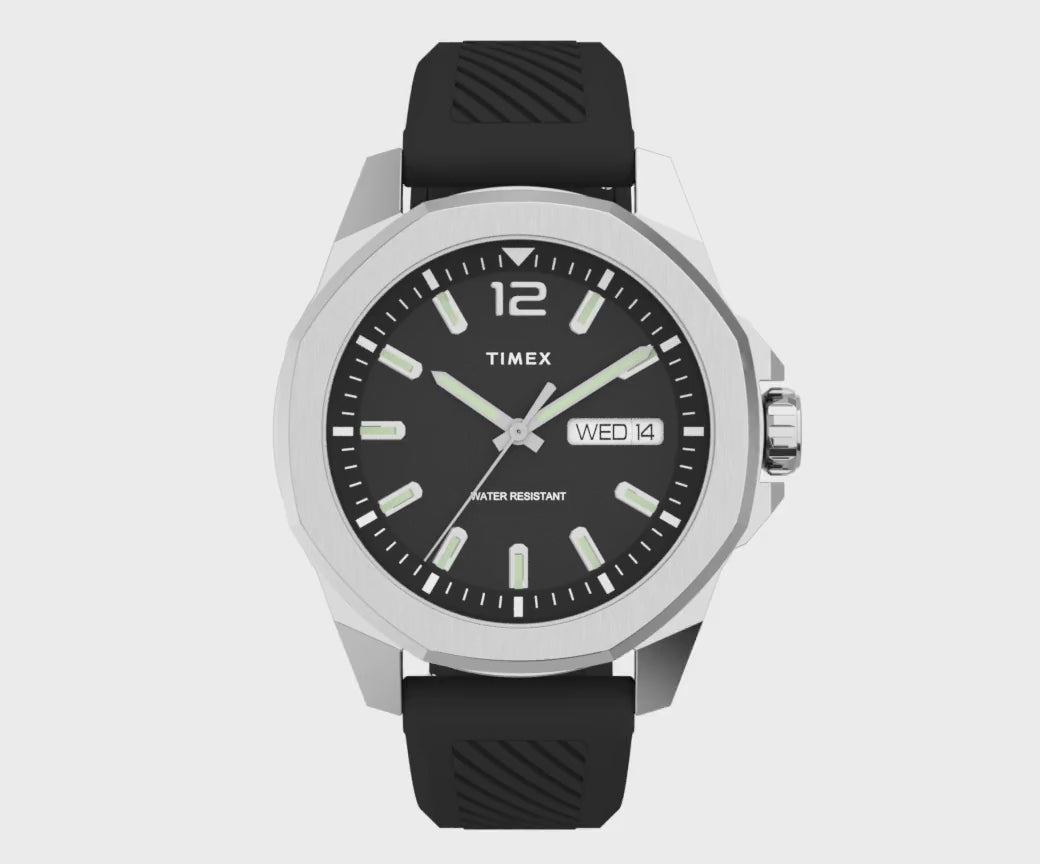 Timex Essex Day-Date 46mm Rubber Band