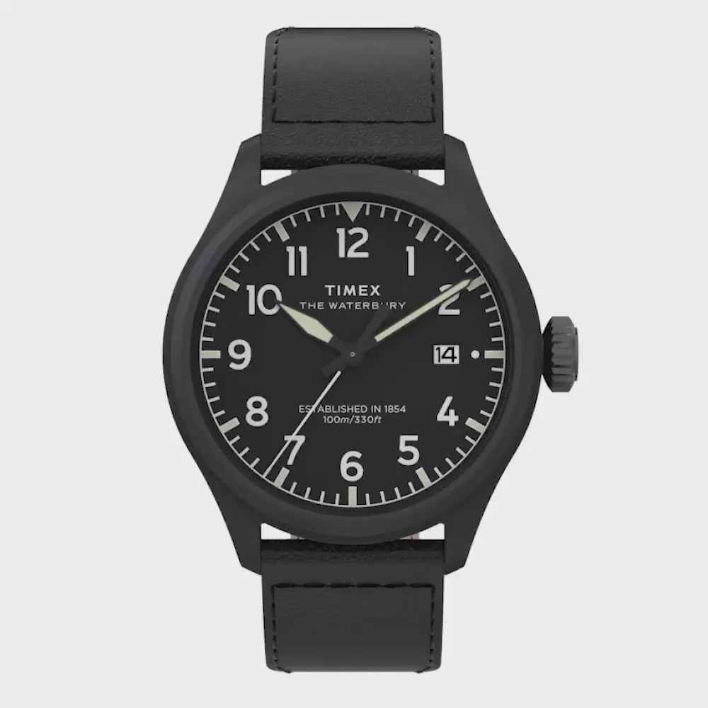 Timex Waterbury Ace Date 41mm Leather Band
