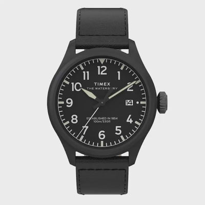 Timex Waterbury Ace Date 41mm Leather Band