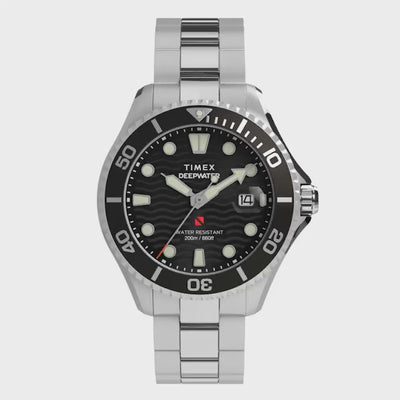 Timex Deepwater Meridian 200 Date 44mm Stainless Steel Band
