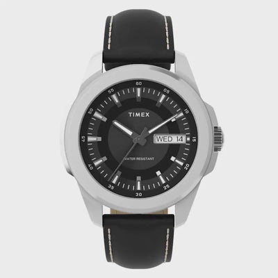 Timex Essex Avenue Day-Date 45mm Leather Band