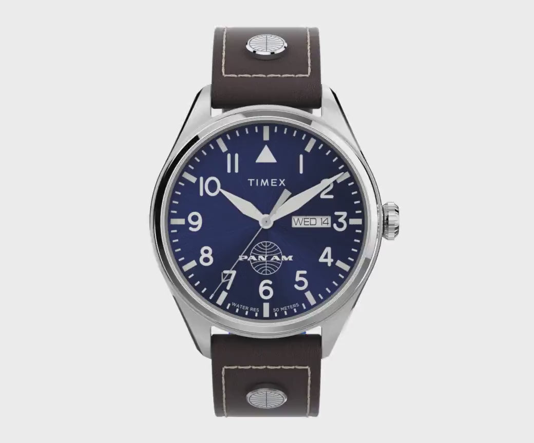 Timex Timex x Pan Am Chronograph 42mm Leather Band