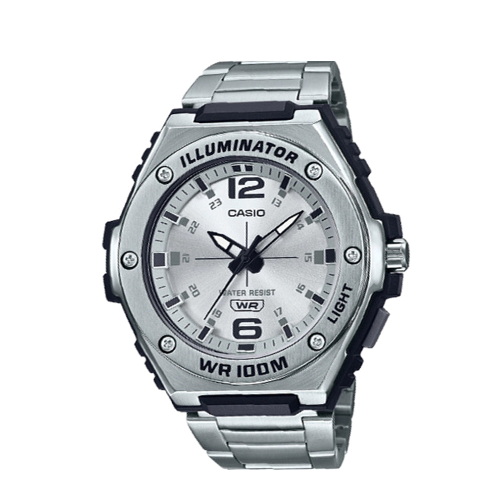 Casio Sports Analog 3-Hand 49.6mm Stainless Steel Band