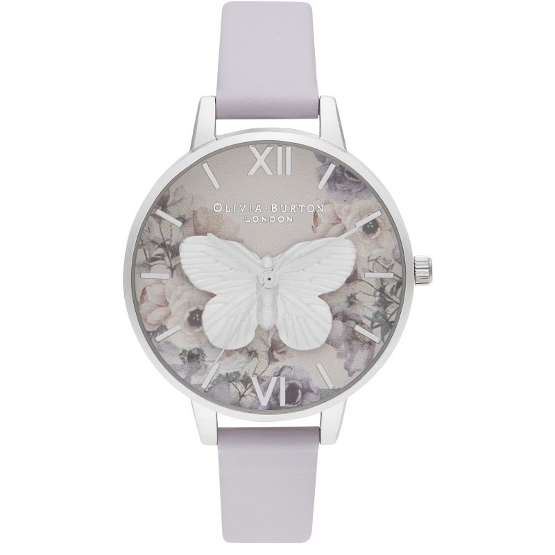 Watercolour Florals 3-Hand 34mm Leather Band