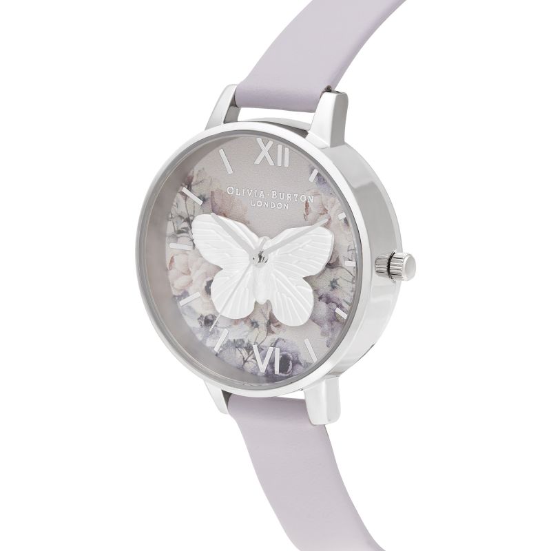Watercolour Florals 3-Hand 34mm Leather Band
