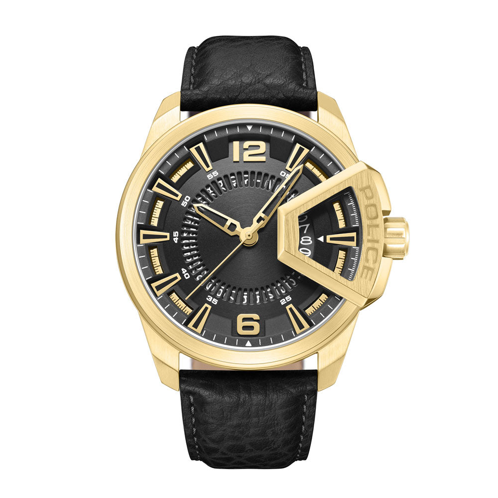 Police Underlined Date 46mm Leather Band