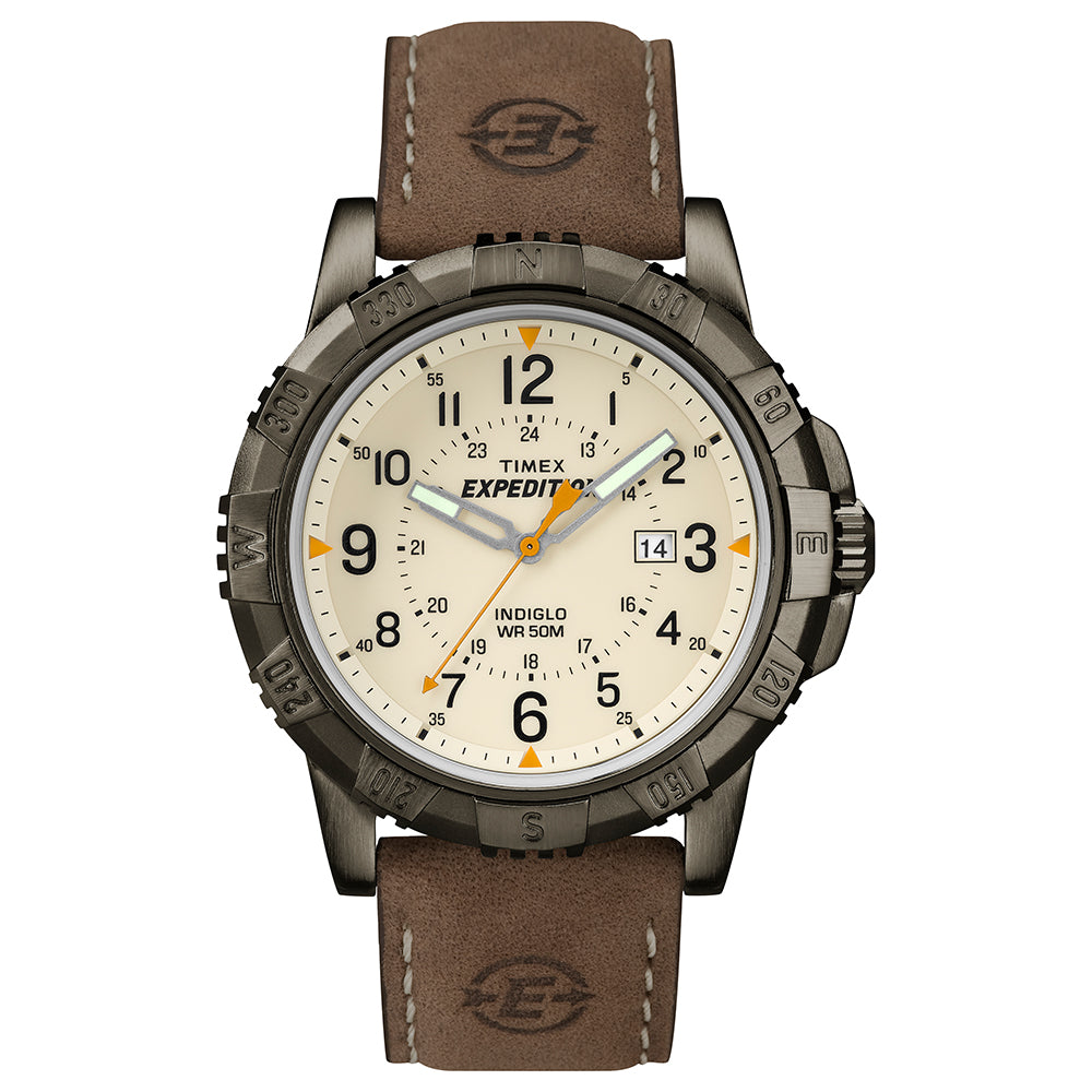 Expedition Rugged Metal Date 45mm Leather Band
