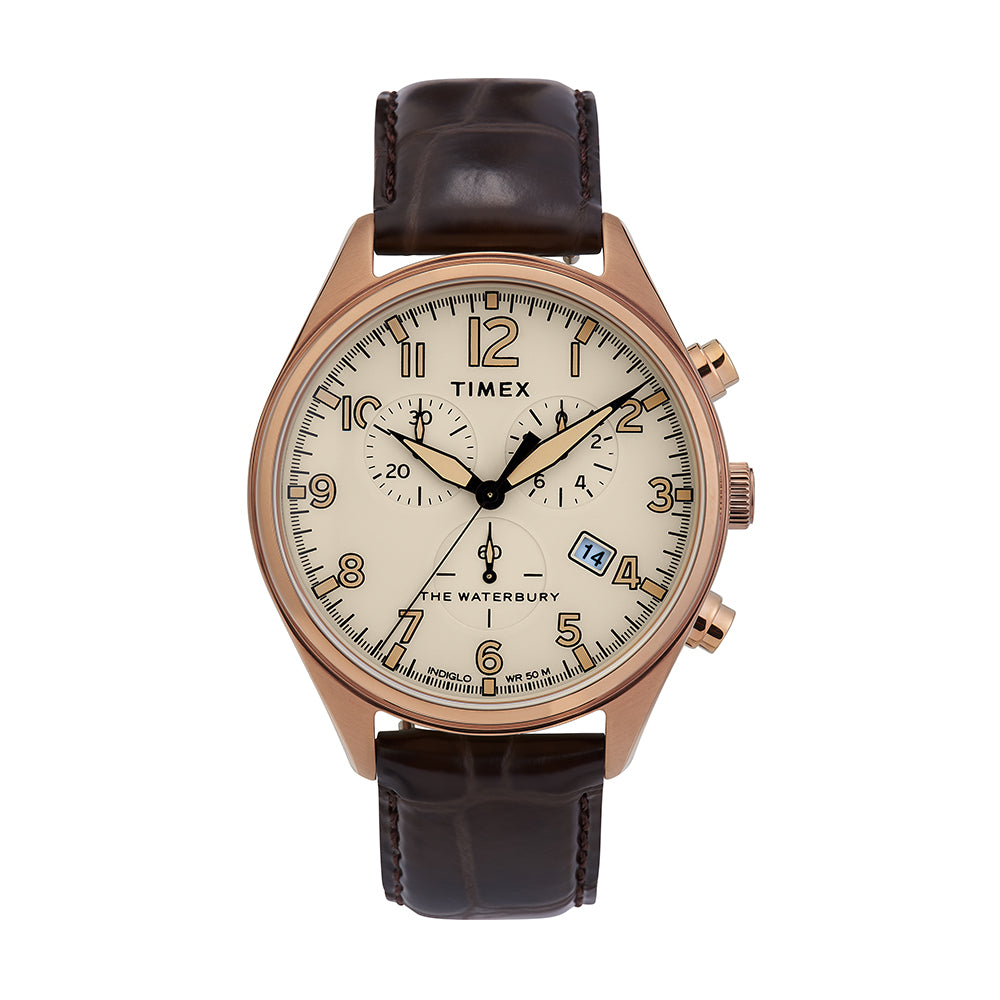 Waterbury Traditional Chronograph 42mm Leather Band