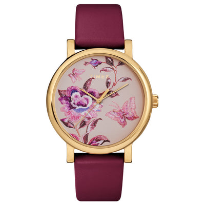 Full Bloom 3-Hand 38mm Leather Band
