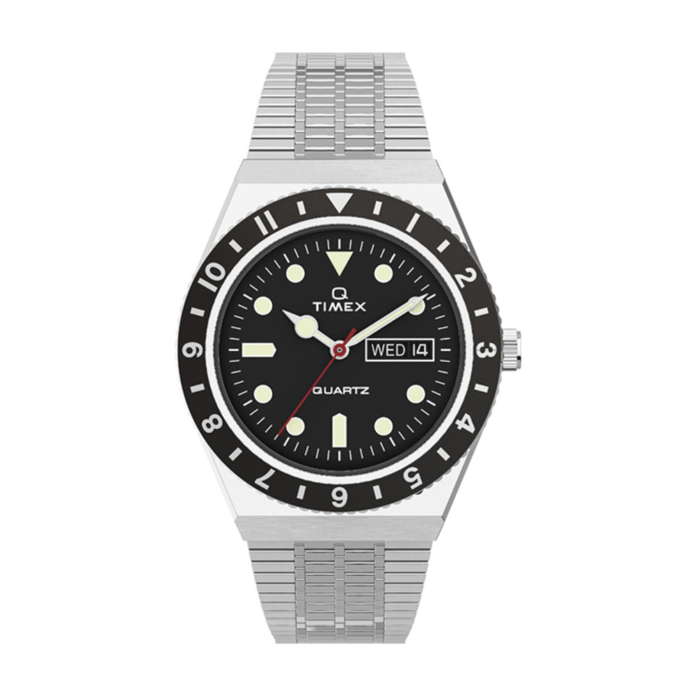 Timex Q Timex Diver Date 38mm Stainless Steel Band
