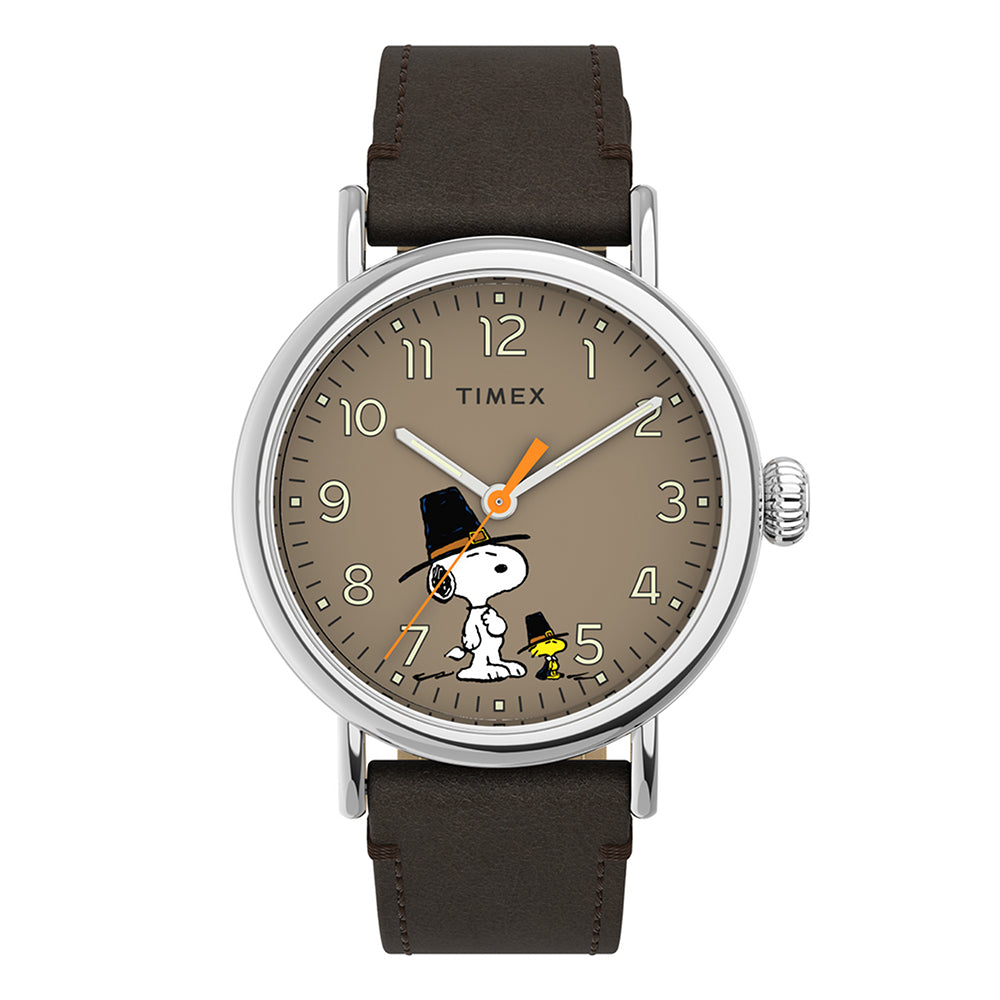 Timex Timex Standard X Peanuts Featuring Snoopy Thanksgiving 3-Hand 40mm Leather Band
