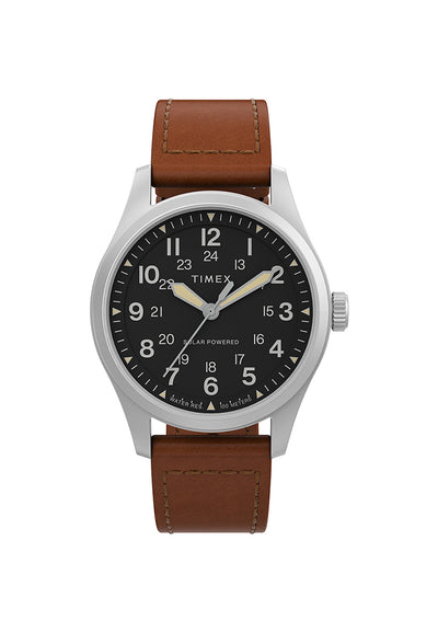 North Field Post 41 3-Hand Solar Powered 36mm Leather Band