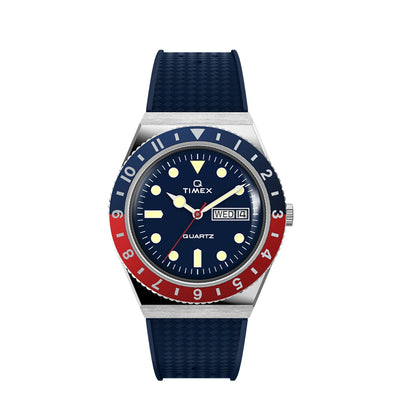 Timex Q Diver Date 38mm Rubber Band