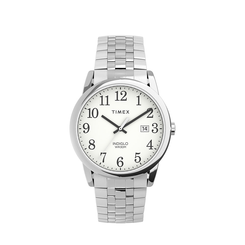 Timex Easy Reader® With Perfect Fit Date 38mm Stainless Steel Band