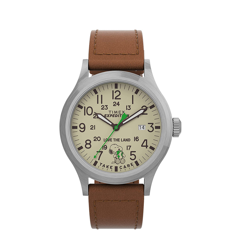 Timex Peanuts Expedition Date 40mm Leather Band