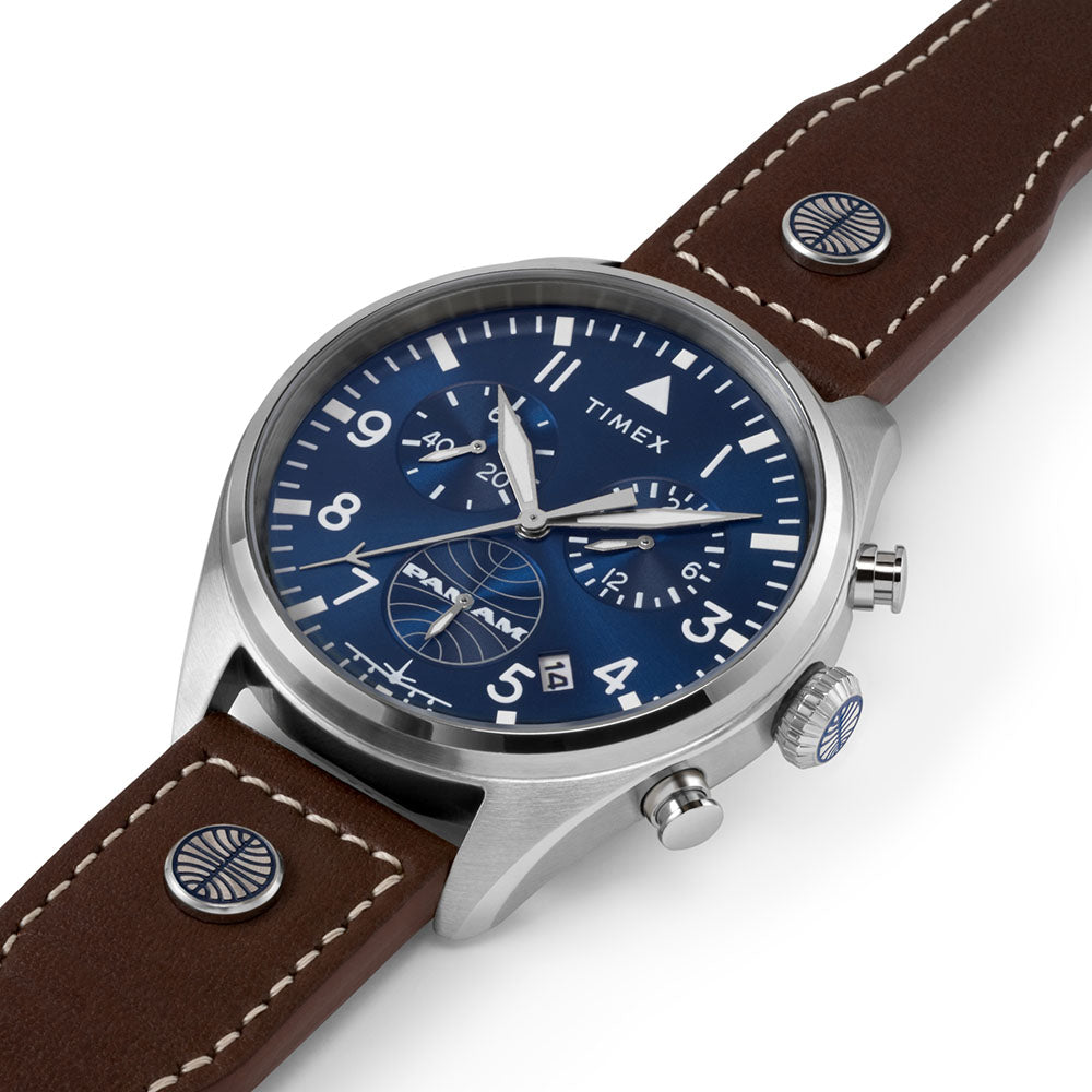 Timex Timex x Pan Am Chronograph 42mm Leather Band