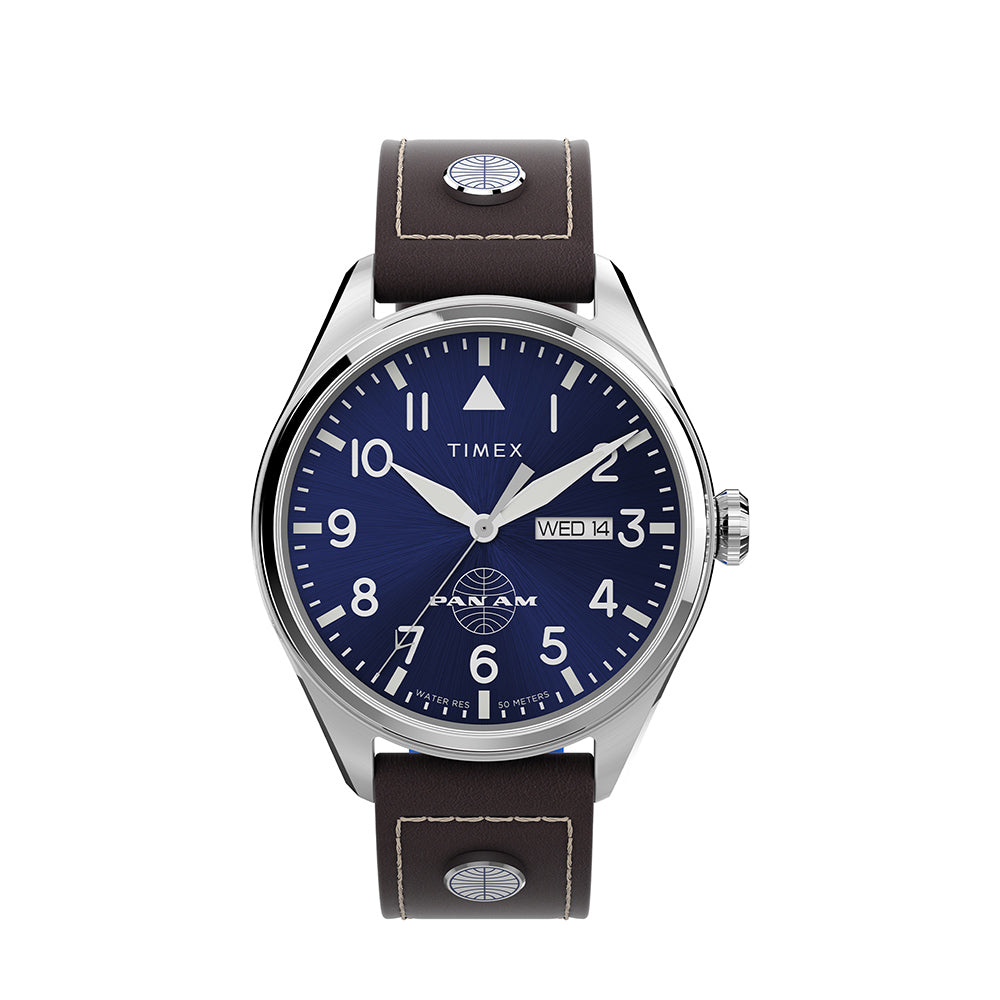 Timex Timex x Pan Am Day-Date 42mm Leather Band