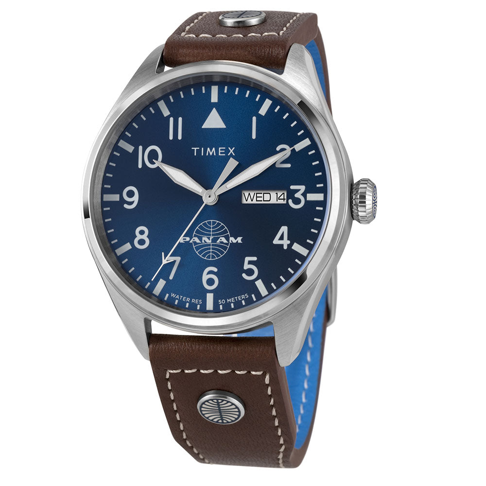 Timex Timex x Pan Am Day-Date 42mm Leather Band