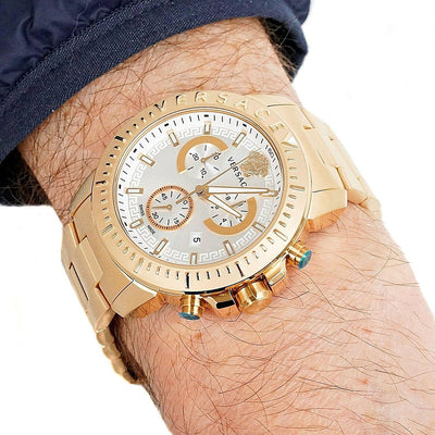 Versace New Chrono Chronograph 45mm Stainless Steel Band